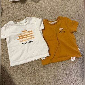 Bundle of 2 Miles Short Stack Butter Up Baby Tshirts size 6 months